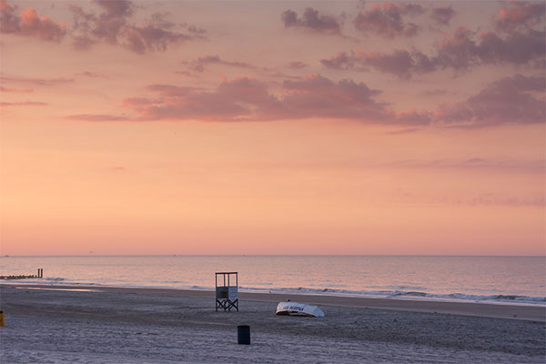 Atlantic City, Abendstimmung am Strand, New Jersey